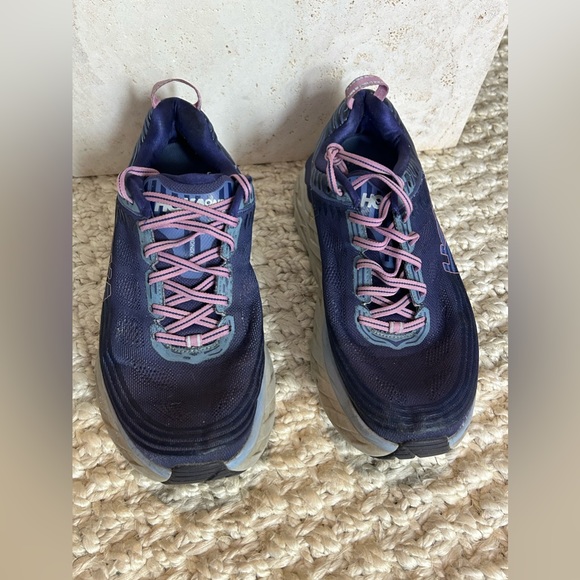 HOKA one one Women’s healthcare W Bondi 6 Wide purple blue walking shoes size 11 - Picture 2 of 5